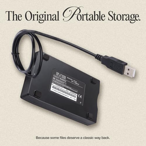Image of TAG Floppy Disk Reader Drive, 3.5 Inch USB External Floppy Disk Drive 3 1 /2 Floppy Disc Reader for Mac Windows PC Laptop Desktop, Plug and Play, Black