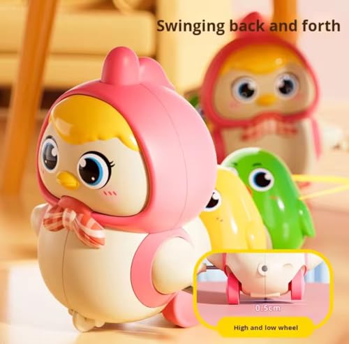 Image of ACROWN Cute Animal Toys for Kids Sensory Worm Animal Wind up Colorful Toy Insect Figurines for Boys and Girls Multicolor Animals Toys Pack of 1 (Chicken Toys Walking Family)