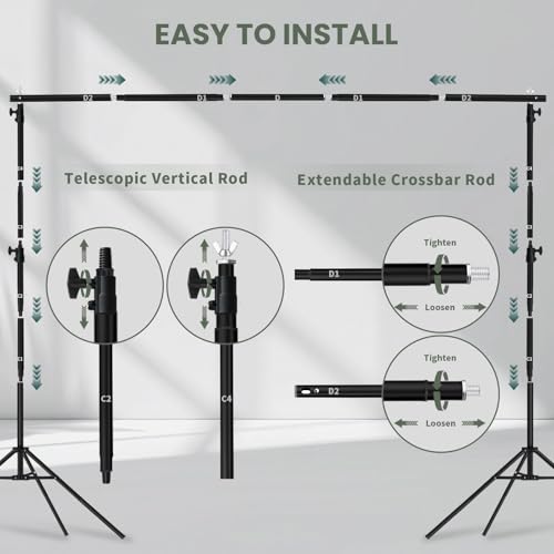 8.5x10 ft Backdrop Stand, Maxztill Adjustable Back Drop Banner Stand, Photography Photo Studio Background Stand Support Kit for Parties Wedding Decoration with Carrying Bag by Maxztill - Image 3