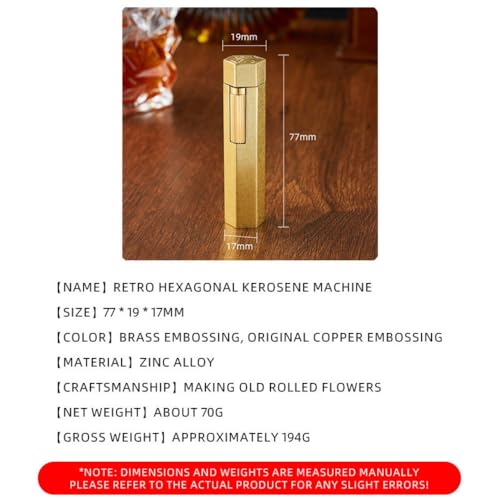 Image of Smoke King HexaForge Gold Retro Lighter