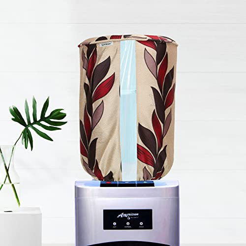 Image of Polyester Water Dispenser Bottle Cover With Adjustable Elastic Closure And Water Level Indication For 20 Ltr. (Color- Maroon Ethnic, Size-17x11 Inches)