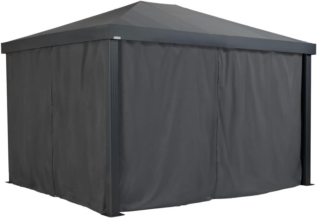 Sojag Accessories Set of 4 10' x 12' Polyester Outdoor Curtains for Monteserra Gazebo Sun Shelter, Black