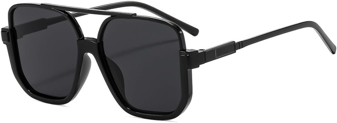 4 Pieces Retro Oversized Aviator Sunglasses for Women Men Square Semi Rimless 70s Vintage Aviator Sun Glasses