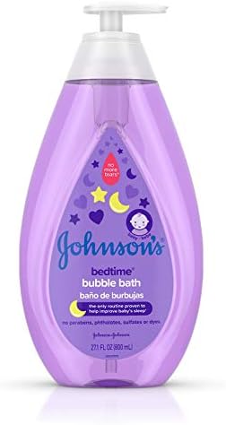 Johnson's Bedtime Baby Bubble Bath with Relaxing & Soothing NaturalCalm Aromas, Hypoallergenic, Gentle & Tear-Free Nighttime Bubble Bath for Babies, Kids & Toddlers, 27.1 fl. oz