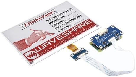 New 7.5 inch E-Ink Display e-Paper HAT (B) Three-Color Resolution 800×480 SPI Interface for Raspberry Pi 4 3 2 Zero W WH Jetson Nano @XYGStudy