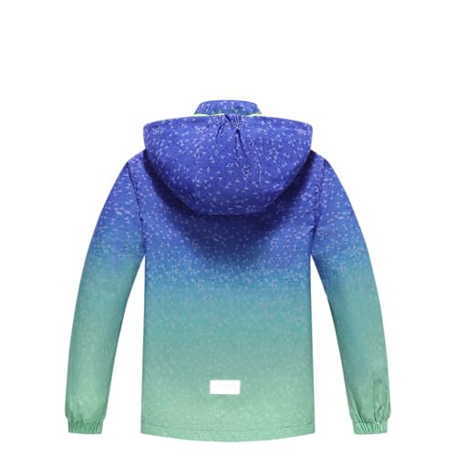 Image of MGEOY Kids Rain Jacket, Waterproof Lightweight Hooded Windbreaker for Boys Girls 4-14Y