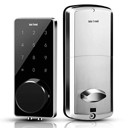 【2e GEN】 Serrure intelligente, serrure de porte à pêne dormant électronique compatible Bluetooth avec écran tactile - Serrure de porte d'entrée sans clé avec fonction de verrouillage automatique pour la maison / l'hôtel / l'appartement - （ITUS-GLDL-S1）