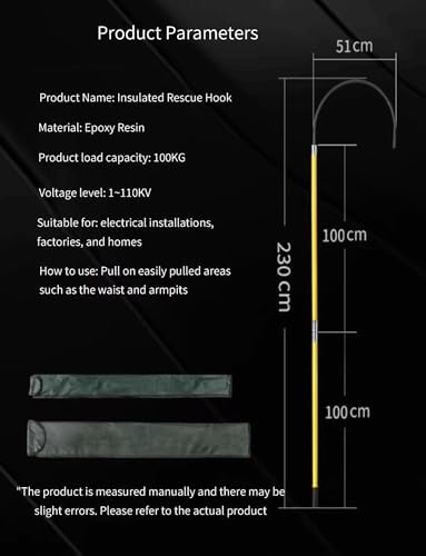 High Voltage Emergency Hook for Electricians - 200cm (78in) Safety Equipment for Utility Work, Durable and Reliable Electric Utility Tool
