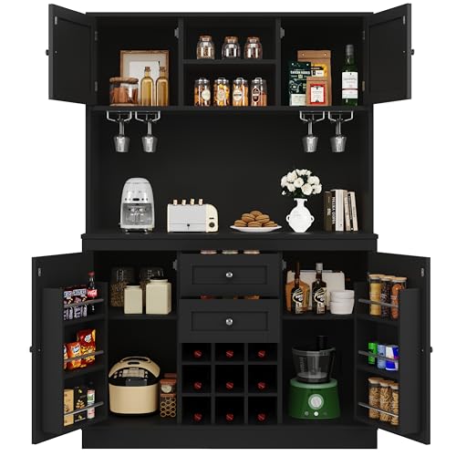 Xixiworkshop RN-50-24 Küchenbuffet Schrank Schwarz
