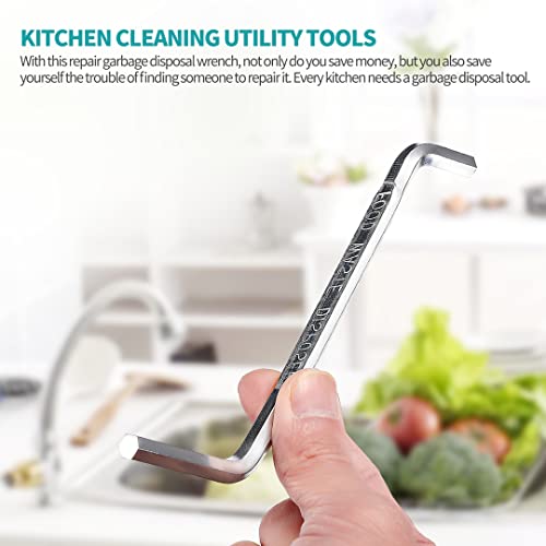 LitKiwi 2PCS Garbage Disposal Wrench,Lengthened Design Jam-Buster Wrench,Garbage Disposal Allen Wrench Tool Compatible with InSinkErator Garbage Disposal to Disposal Clogging Kitchen Sink