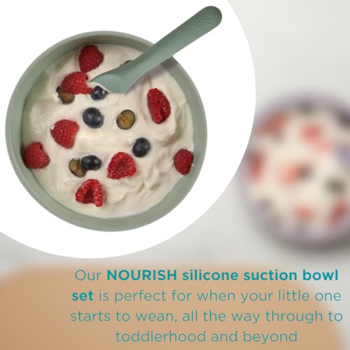 Vital Baby Nourish Silicone Suction Bowl Set - Mess-Free Weaning, Crushed Mint, Width: 15.5 cm, Height: 5.2 cm - Image 4