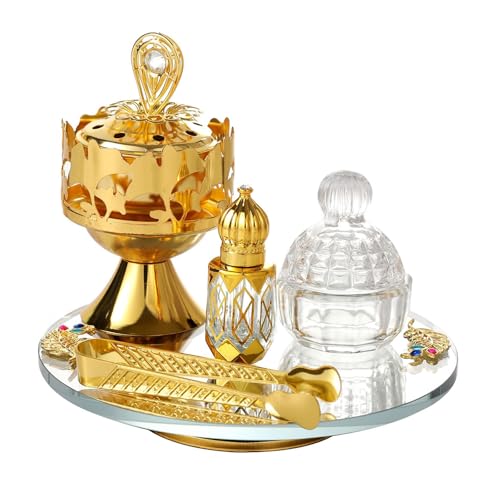 Juego de quemadores de incienso de hierro de vidrio con charola, pinzas, tarro, centros de mesa, decoración para dormitorio, chimeneas