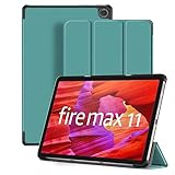 Fire Max 11 タブレット 11インチ 対応 ケース 保護カバー KONXISA 11インチ 磁気吸引 タブレットスリーブ ブラケット機能 防水 耐汚れ 耐傷 耐衝撃 全面保護 PU素材 タブレットスリーブ 【濃い緑色】