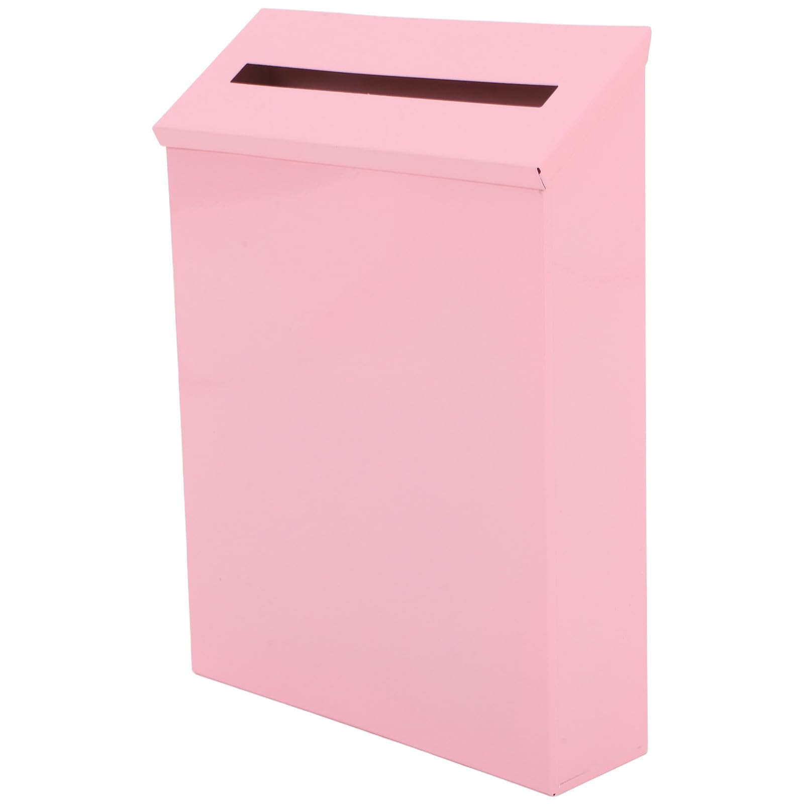 Boîte aux lettres murale vintage en fer rose 30 cm
