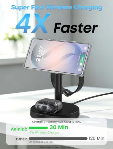 Aeinidi 3 in 1 Super Fast Magnetic Wireless Charger for Samsung Galaxy | Not for Watch 9/Ultra 2, 15W Cooling Charging Station for MagSafe Samsung S26 Ultra Z Fold/Flip 8 Watch Ultra 8 7 Buds - image 2