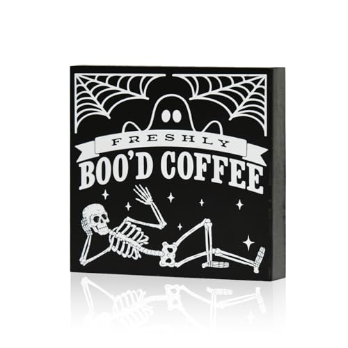 Smile Halloween Wood Box Sign, Skull Faux Books, Boo Coffee Table...