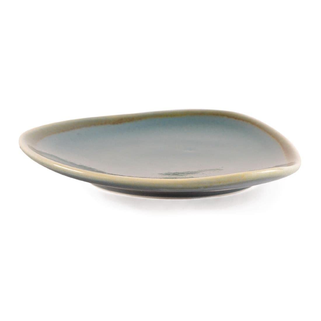 Olympia Kiln GP341 Ocean Lot de 6 assiettes triangulaires, en porcelaine, 165 mm de diamètre, bleu