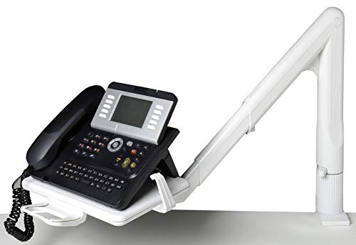 Bras TELESCOPHONE Extensible Contre l'Encombrement du Bureau Gris Lumière