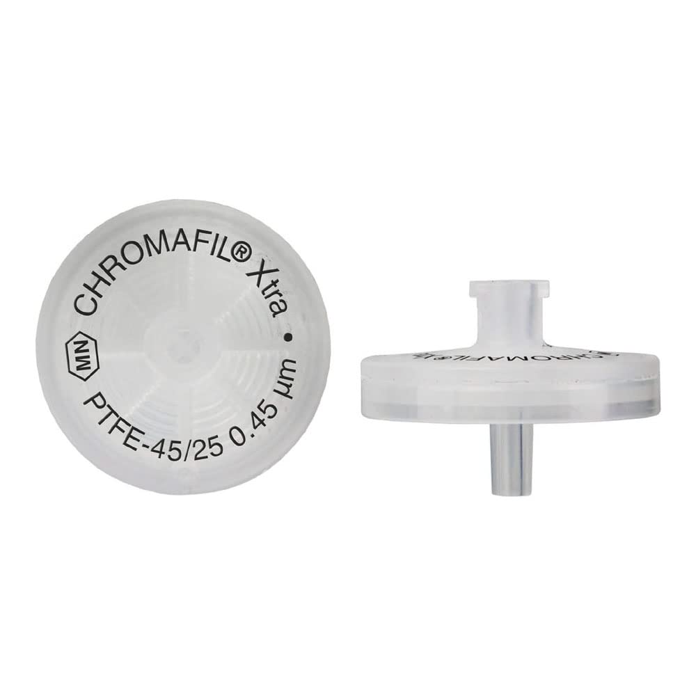 MACHEREY-NAGEL 729205.400 CHROMAFIL Extra PTFE Syringe Filter, Labeled, 0.45µm Pore Size, 25 mm Membrane Diameter (Pack of 400)
