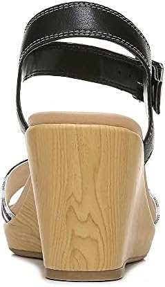 Dr. Scholl's Shoes Women's Glimmer Wedge Sandal, Black Gingham, 9 | Image 5