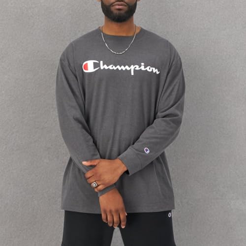 Image of Champion Men's Long Sleeve T-shirt, Classic T-shirt for Men (Reg. Or Big & Tall)