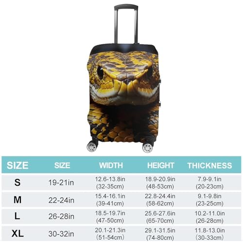 Yellow Snake Luggage Cover, Washable Elastic Suitcase Cover Protector Fit 18-32 Inch Luggage2