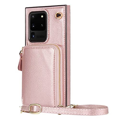 Sac de téléphone zippé or rose pour Galaxy S9+ idéal pour voyager léger en ville