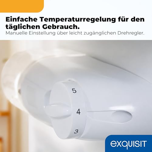 Exquisit Vollraumkühlschrank | 76 l Nutzinhalt, Energieeffizienzklasse E, 41 dB(A) | kompakt, LED-Innenbeleuchtung, manuelle Temperaturregelung, Glasablagen, Gemüseschublade | KS585-V-091E inoxlook