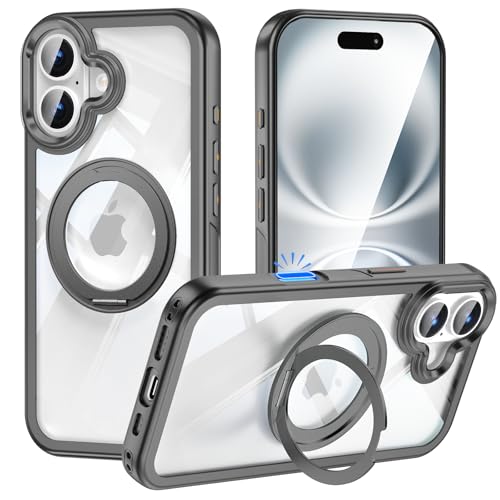 iPhone 16 �P�[�X MagSafe�Ή� �����O�X�^���h��̌^�y�c�����Ή��E���掋��/�ʋ�/�d���ɕ֗��z �p�x�����\ �N���A�P�[�X ���b�L�t���[�� ����d�グ �ϏՌ� �J�����ی� ���C�����X�[�d�Ή� �X�g���b�v�z�[���t�� �y�� ���^ �A�C�t�H��16