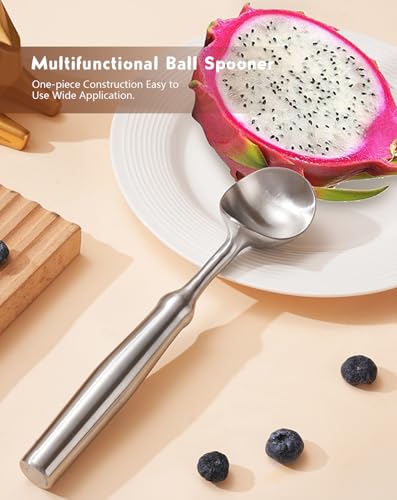 Ice Cream Scoop, One Piec Heavy Duty Stainless Steel Sturdy Icecream Scooper Cookie Fruit Scoop, Durable NO Paint NO Coating Dishwasher Safe - Image 6