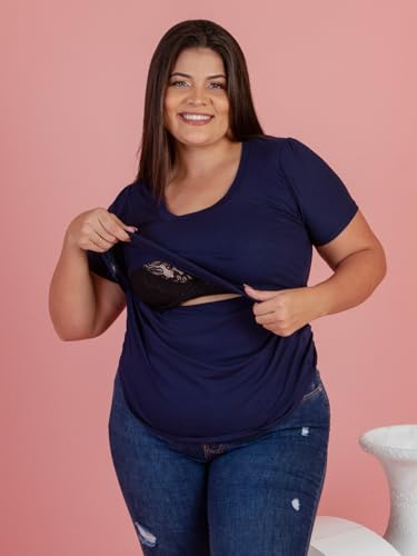 Blusa amamentação camiseta feminina maternidade t-shirt gestante blusinha grávida mãe leite manga cu