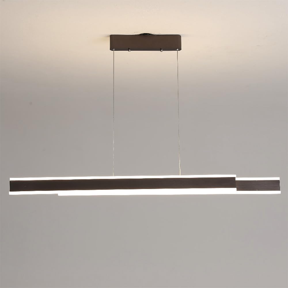 Lustre en aluminium brossé noir suspension haut de gamme pour salle à manger