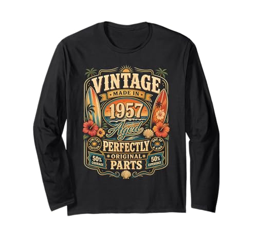 Vintage Made In 1957 Tropical Beach Born in 1957 Birthday ����T�V���c