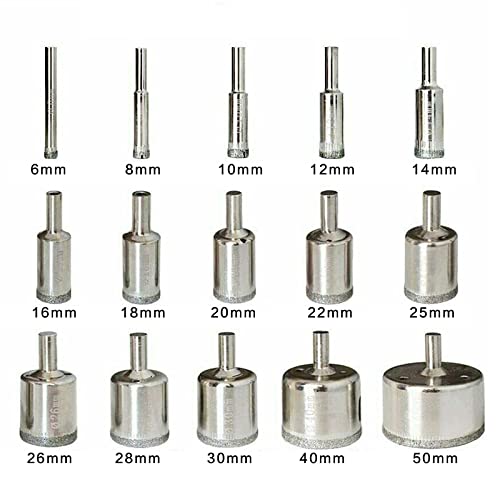 Juego de brocas corona diamantadas 6-50mm 15 piezas miniatura 2