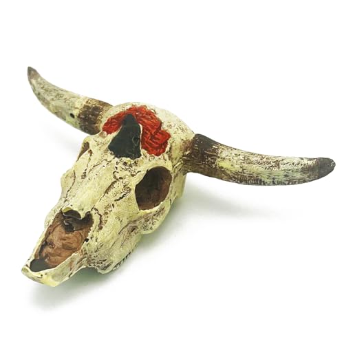 Image of Bull Skull Decor Fish Aquarium Tank Hideout Decorations Fish Tank Decor Skull Betta Animal Large Reptile Bones Snake for Terrarium Ornament