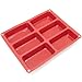 Freshware 6-Cavity Mini Silicone Mold for Soap, Bread, Loaf, Muffin, Brownie, Cornbread, Cheesecake, Pudding, and More