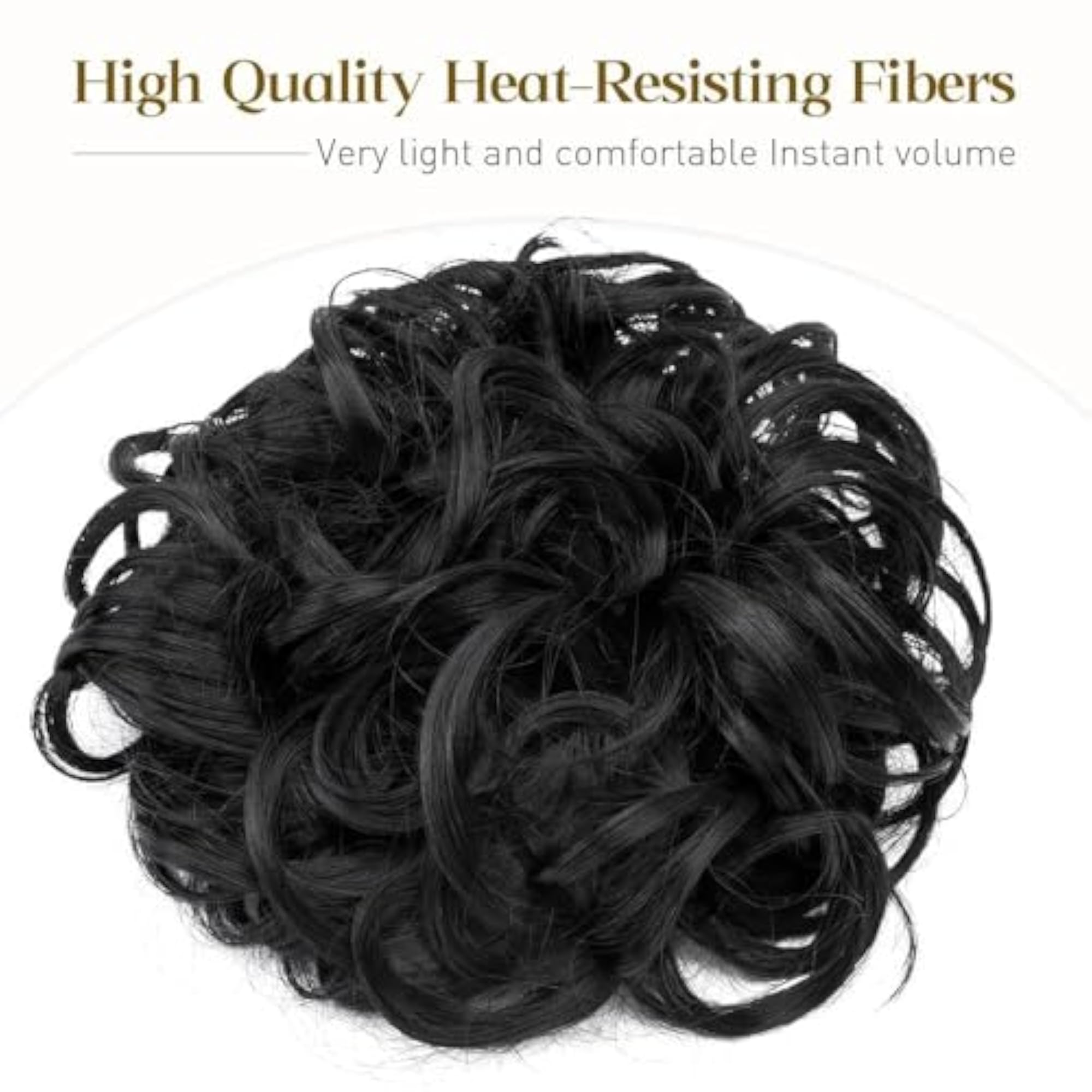 Messy Hair Frill Extension, Black