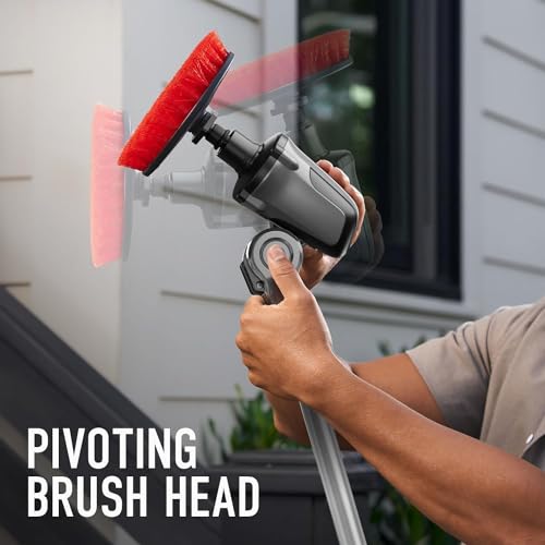 Image of Hoover ONEPWR Telescoping Cordless Scrubber, Water Resistant, with 4-Feet Extending Cleaning Reach, BH51000V + 3-Piece Multi-Purpose Cleaning Brush Kit, AH86400