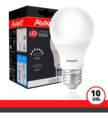 Kit 10 Lâmpada Led 4,8w Branco Frio 6500k Bulbo E27 Bivolt