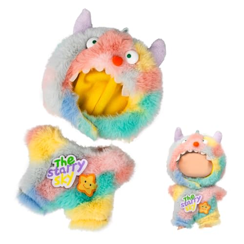 VELBGER Doll Clothes for Labubu, 6.7"/5.9" (17cm/15cm) Dolls Outfit Set, Colorful Plush Monster Style High-End Fashion Accessories (No Doll Included)