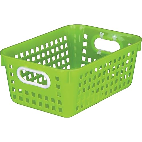 Image of Really Good Stuff Medium Plastic Book Baskets, 11 inch by 7.5 inch by 4.5 inch, 6-Pack | Neon Group Colors, Versatile Storage Solution for Classroom, Home, & Office