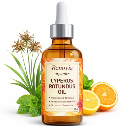 Renovia Organics Cyperus Rotundus Oil Renovia Organics Hair Removal with Peppermint Extract Natural Ingredients for Nourishment & Soothing 60 Ml (2 Fl. Oz.)