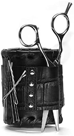 Magnetic Leather Wristband Size (Small/Med) for Hair Stylists, Barbers & Makeup Artists in Black