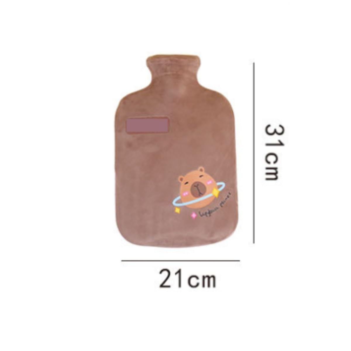 Bolsa de Agua Caliente Botella De Agua Caliente Llena De Agua De PVC, Botella De Agua Caliente Llena De Agua Portátil De Felpa Hot Water Bottle Segura(Bruin)