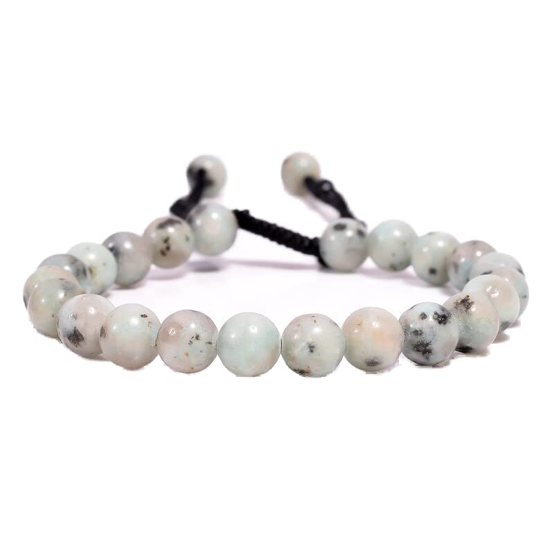 Bracelet de yoga en pierre de kiwi perles 8mm pour séance de méditation