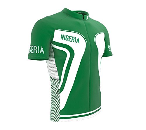 ScudoPro Nigeria Full Zipper Bike Short Sleeve Cycling Jersey for Women - Size M Multicolored