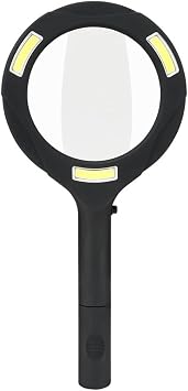 Microscope Kit Handheld 3X Illuminated Magnifier Microscope with 3 LED Microscope Lens Adapters