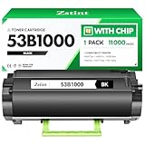 53B1000 - Cartuccia toner nero con chip, ad alta resa, ricambio per Lexmark 53B1000 53B1H00, compatibile con stampanti laser Lexmark MS817dn MS817n MS818dn MS818n MX717de MX718de