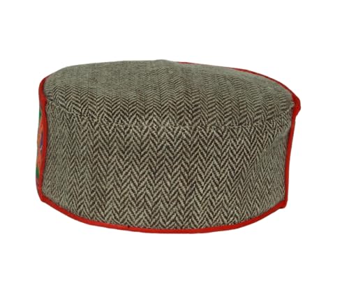 Image of Vastraa Fusion Himachali Topi for Men | Nepali Headwear | Traditional Kullu Cap | Pahadi Topi | Kashmiri Hat | Wool Handcrafted Ethnic Wear