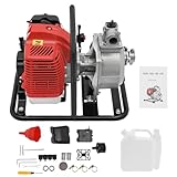 Haute performance : notre produit est équipé d'un moteur à essence à 2 temps, avec une puissance de sortie allant jusqu'à 1,25 kW, qui peut pomper de l'eau propre en continu et de manière stable ou des liquides légèrement sales.